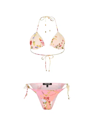 Roberto Cavalli Floral Print Bikini In Multi