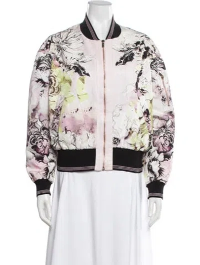 Pre-owned Roberto Cavalli Floral Print Bomber Jacket In Multi