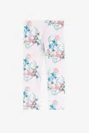 Roberto Cavalli Floral-print Cotton Leggings In Pink