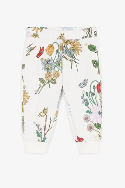 Roberto Cavalli Kids' Floral-print Cotton Sweatpants In White