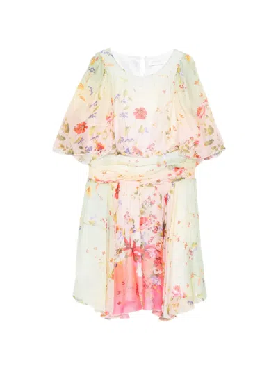 Roberto Cavalli Kids' Floral Print Dress In Multi