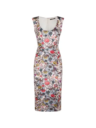 Roberto Cavalli Floral-print Dress In Neutral
