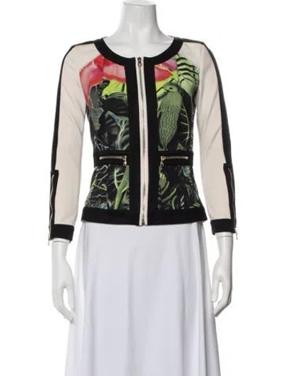 Pre-owned Roberto Cavalli Floral Print Jacket In Black