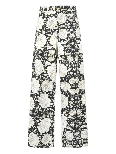 ROBERTO CAVALLI FLORAL-PRINT JEANS