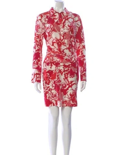 Pre-owned Roberto Cavalli Floral Print Knee-length Dress In Multi