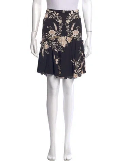 Pre-owned Roberto Cavalli Floral Print Knee-length Skirt In White