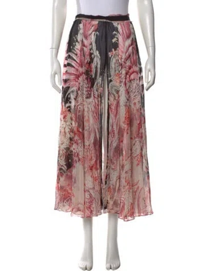 Pre-owned Roberto Cavalli Floral Print Long Skirt In Multi