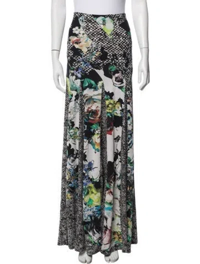 Pre-owned Roberto Cavalli Floral Print Long Skirt In Multicolor