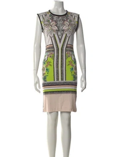 Pre-owned Roberto Cavalli Floral Print Mini Dress In Neutral