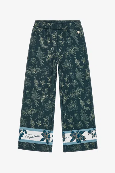 Roberto Cavalli Floral Print Pants In Blue