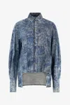 Roberto Cavalli Floral Print Shirt In Blue