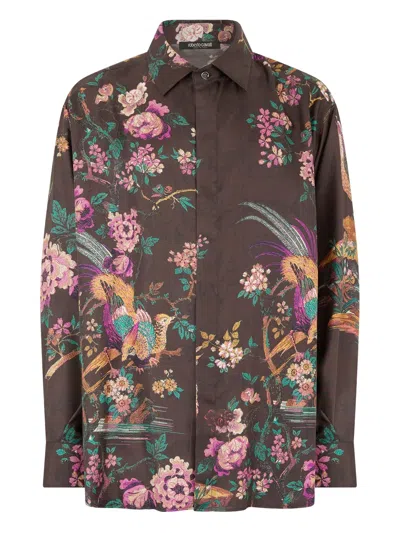 ROBERTO CAVALLI FLORAL-PRINT SHIRT