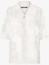 Roberto Cavalli Bowling Shirt With Floral Pattern In White