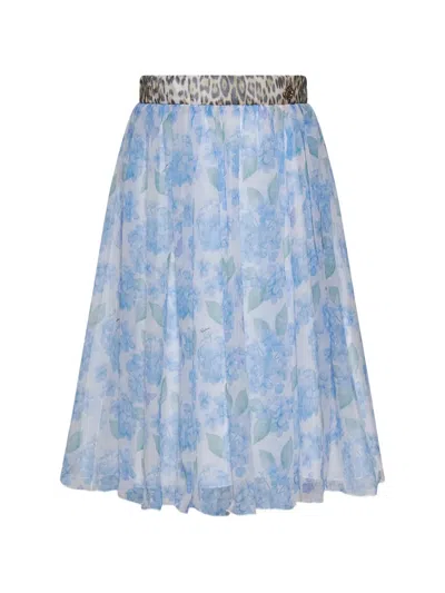 Roberto Cavalli Kids' Floral-print Skirt In Multi