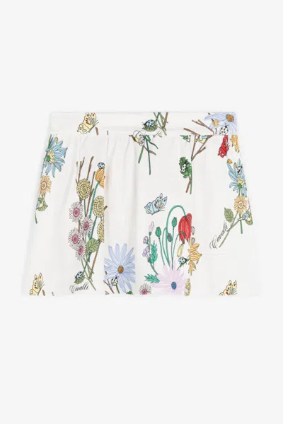 Roberto Cavalli Floral-print Skirt In White