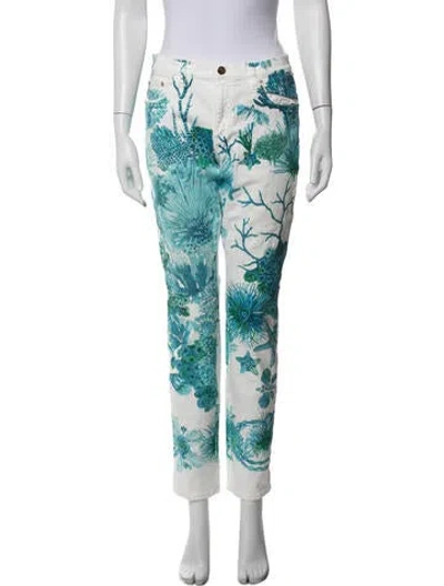 Pre-owned Roberto Cavalli Floral Print Straight Leg Pants In Multi