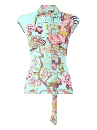ROBERTO CAVALLI FLORAL-PRINT TOP