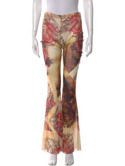 Pre-owned Roberto Cavalli Floral Print Wide Leg Pants W/ Tags In Multi