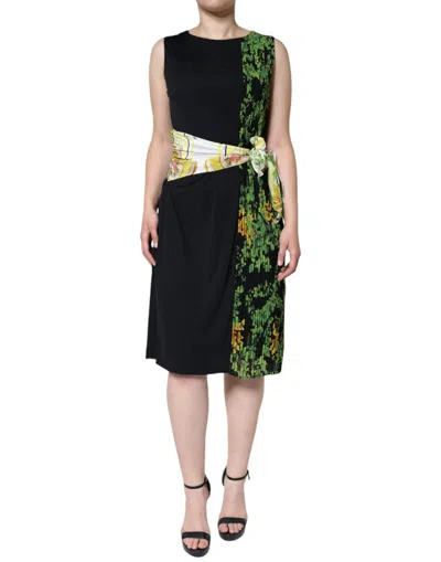 Pre-owned Roberto Cavalli Floral Sheath Knee Length Women's Dress () In Multi