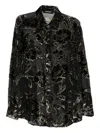 Roberto Cavalli Floral-textured Blouse In Black