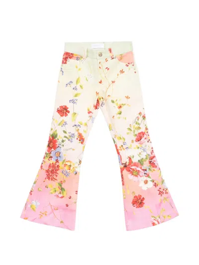 Roberto Cavalli Kids' Floral Trousers In Multi