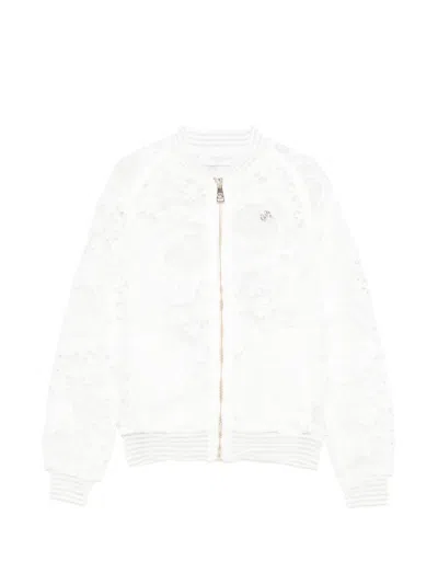Roberto Cavalli Kids' Floral-lace Jacket In White