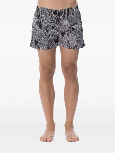 Roberto Cavalli Floral-print Drawstring Swim Shorts In Multi