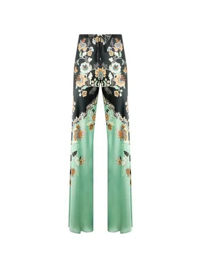 Roberto Cavalli Floral-print Drawstring Trousers In Multi