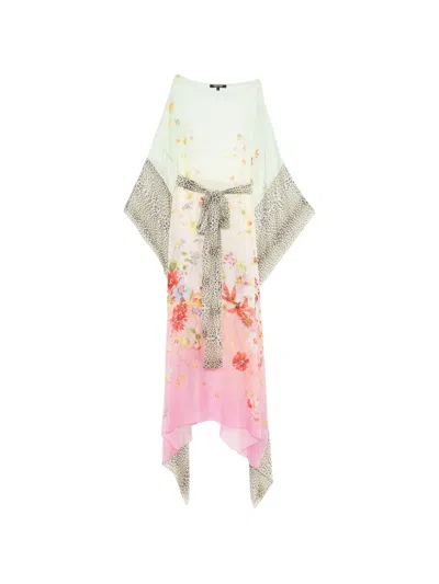 Roberto Cavalli Floral-print Kaftan Maxi Dress In Green