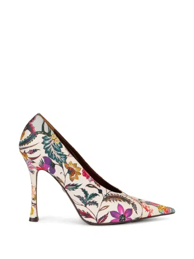 Roberto Cavalli Florentine Floral-print Pumps In Multi