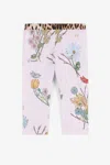 Roberto Cavalli Flower-print Cotton Leggings In Purple