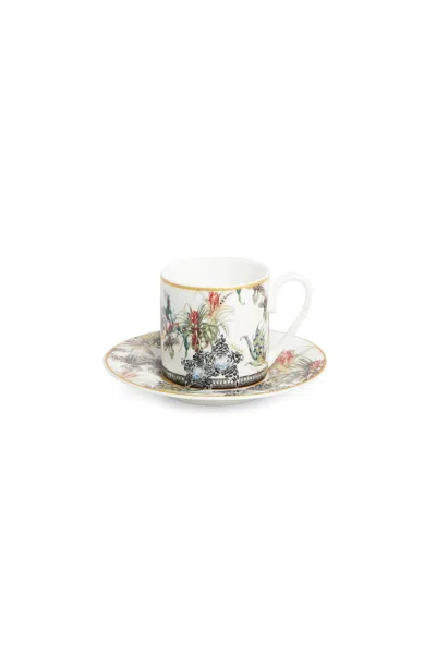 Roberto Cavalli Flowers Cup And Saucer Coffee Set