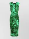 Roberto Cavalli Abstract-print Midi Dress In Green