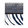 Roberto Cavalli Frame Zebrage Sateen Flat Sheet, Queen In Navy/white