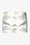 Roberto Cavalli Zebra-print Denim Shorts In Bianco/nero