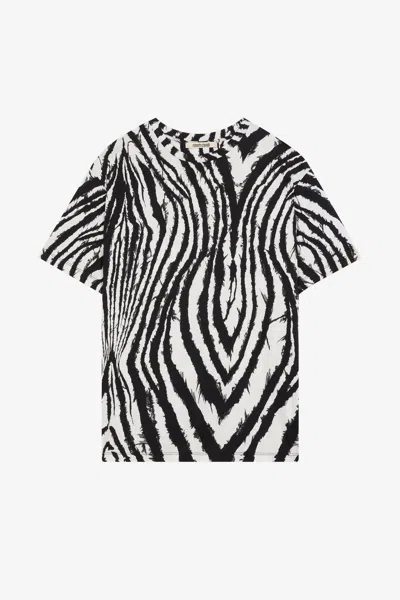 Roberto Cavalli Freedom-print Cotton T-shirt In Black/white