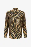 Roberto Cavalli Freedom Print Shirt In Brown