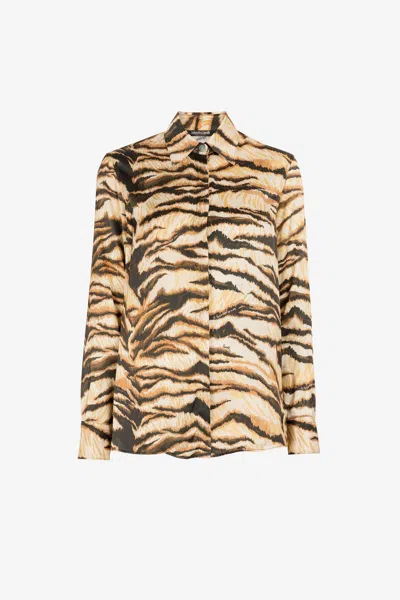Roberto Cavalli Freedom-print Shirt In Light Brown