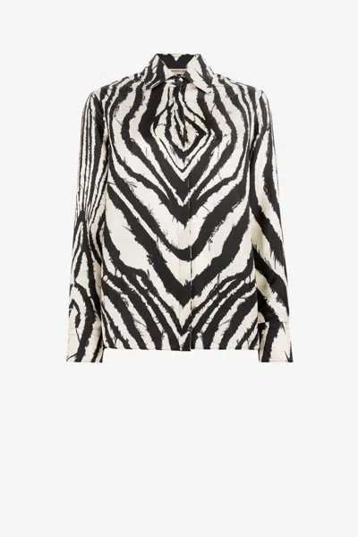 Roberto Cavalli Freedom-print Silk Shirt In Multi