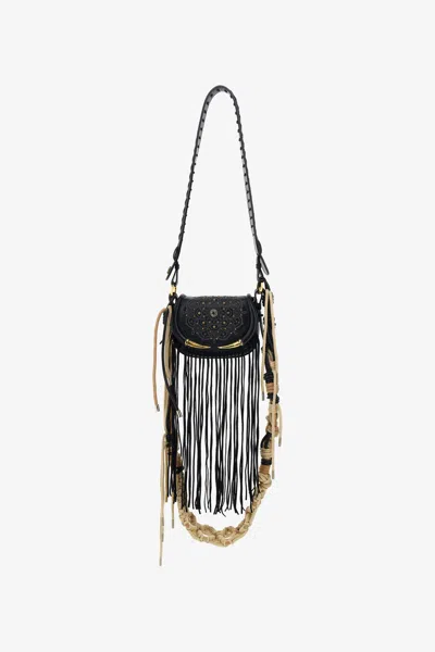Roberto Cavalli Fringe Fang Bag In Black