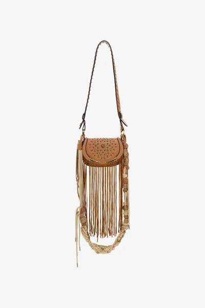 Roberto Cavalli Fringe Fang Bag In Brown