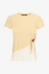 Roberto Cavalli Fringe-trim T-shirt In Ivory