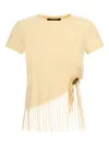 Roberto Cavalli Fringe-trim T-shirt In Neutral