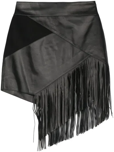 ROBERTO CAVALLI FRINGED MINI SKIRT