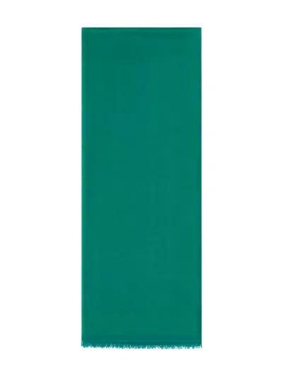Roberto Cavalli Fringed Patterned Scarf In Green