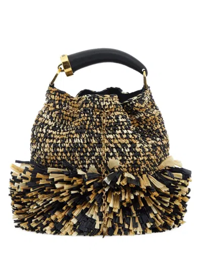 Roberto Cavalli Fringed Shoulder Bag In Black