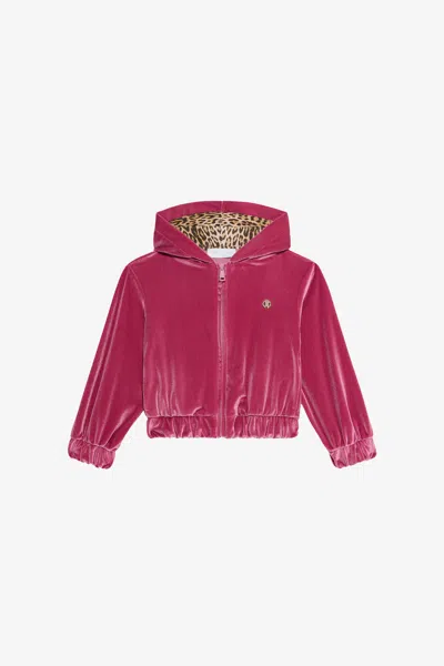 Roberto Cavalli Fuchsia Sweatshirt With Rc Monogram In Red