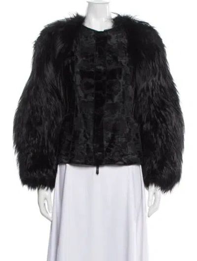 Pre-owned Roberto Cavalli Fur Fur Jacket In Black