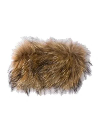 Pre-owned Roberto Cavalli Fur Scarf In Neutral