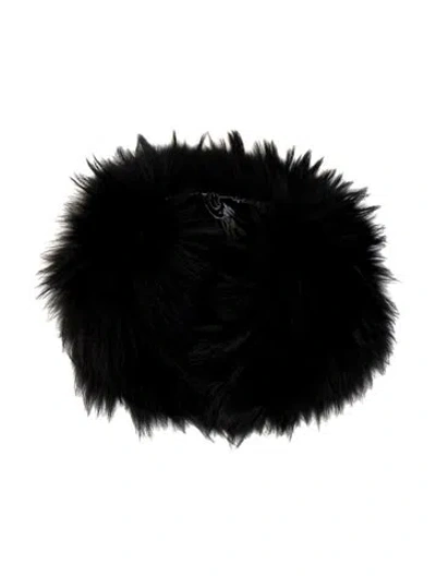 Pre-owned Roberto Cavalli Fur Shawl In Black